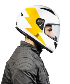 Street Prime Bolt Helmet-White and Yellow