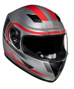 Stunner Dual Visor Gloss Silver Helmet