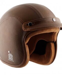 Axor Retro Jet Leather Forest Open Face Helmet