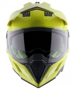 Dual Visor SC Helmet-Neon Yellow Green