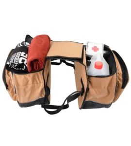 Khaki Colour Mustang 50L Saddle Bag with Rain Cover
