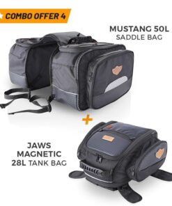 Mustang 50L Saddle Bag+Jaws Magnetic 28L Tank Bag