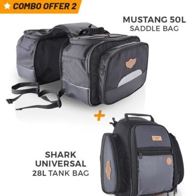 Mustang 50L Saddle Bag and Shark Universal 28L Tank Bag
