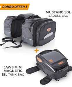 Mustang 50L Saddle Bag+Jaws 18L Tank Bag