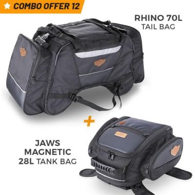 Rhino 70L Tail Bag and Jaws Magnetic 28L Tank Bag