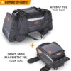 Rhino 70L Tail Bag and Jaws Mini Magnetic 18L Tank Bag