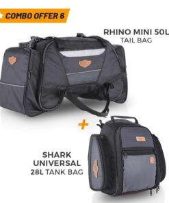 Rhino Mini 50L Tail Bag with Shark 28L Tank Bag