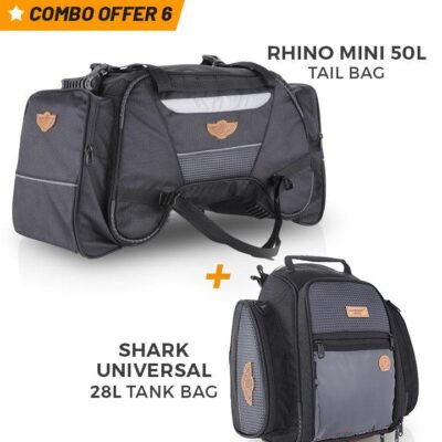 Rhino Mini 50L Tail Bag with Shark 28L Tank Bag