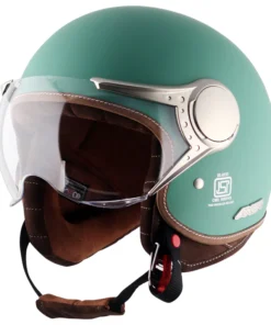xor RETRO JET WEST HELMET Dull Aqua Green