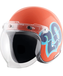 AXOR Retro Jet Sportz S13 Helmet Orange Blue