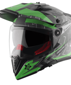 AXOR X-Cross Flash Cool Grey Green Dual Visor Helmet