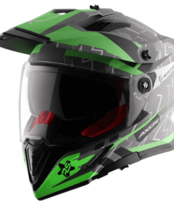 X-Cross Flash Dull Cool Grey Green Dual Visor Helmet