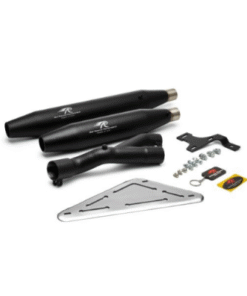 Red Rooster Celesta Scram Exhaust for Yezdi Scrambler – Black Matte