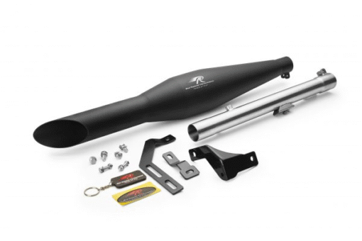 Red Rooster Rumbler Ace–Black Matte Exhaust for RE Meteor 350.