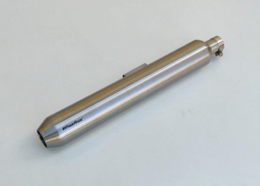 Powerage Slip-Ons Exhaust for Reborn / Meteor 350 – Brushed Steel Finish