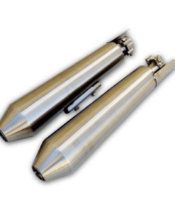 Powerage Slip-Ons Exhaust for RE 650 Brushed Steel Finish (Short Type)