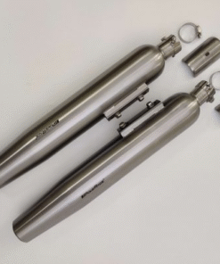 Powerage Slipon Exhausts for Super Meteor 650 – Brushed Steel Finish