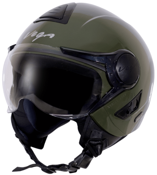 Vega Verve Open Face Army Green Helmet (ISI Certified)