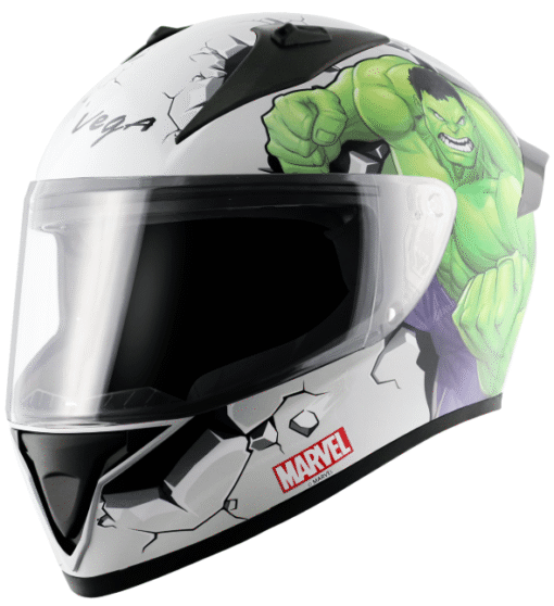 Vega Bolt Marvel Hulk Edition White Green Helmet