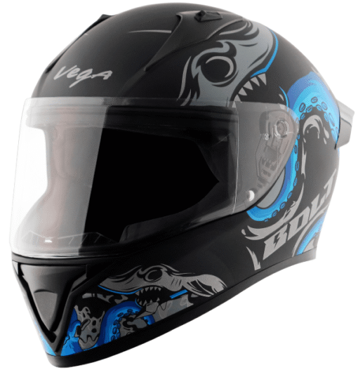 Vega Bolt Octopus Dull Black Blue Helmet