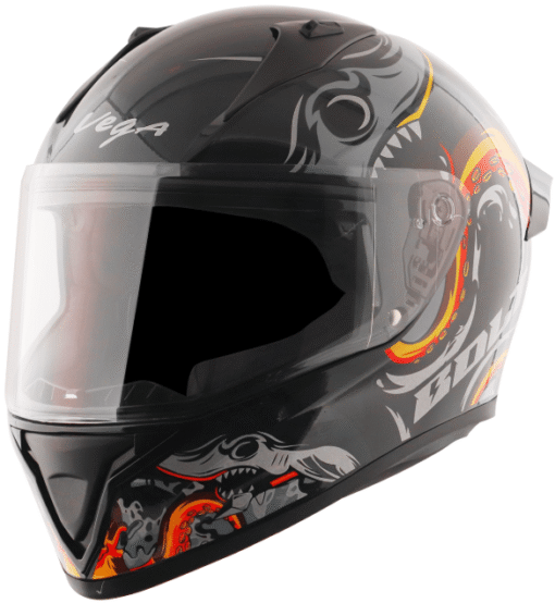 Vega Bolt Octopus Black Orange Helmet