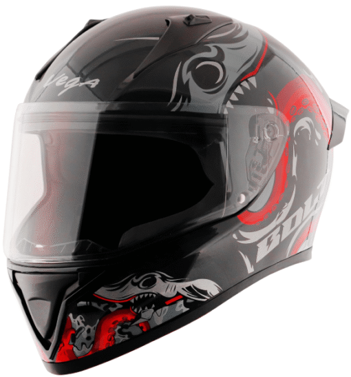 Vega Bolt Octopus Black Red Helmet