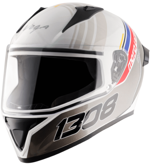 Vega Bolt Southpaw Left Hander White Grey Helmet