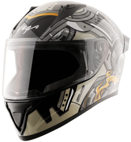 Vega Bolt Superhero Black Grey Helmet