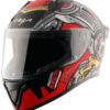 Vega Bolt Superhero Dull Black Red Helmet