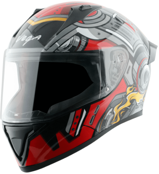 Vega Bolt Superhero Black Red Helmet