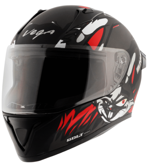 Vega Bolt Bunny Dull Black Red Helmet