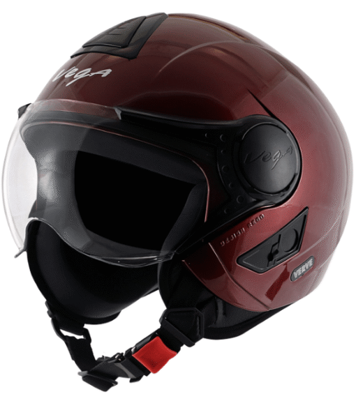 Vega Verve Open Face Burgundy Helmet (ISI Certified)