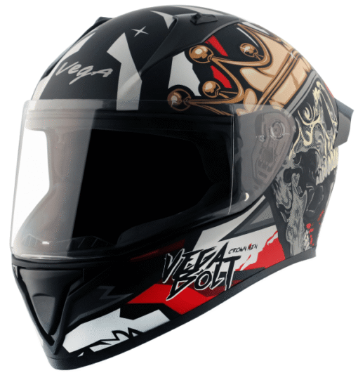 Vega Bolt Crown Men Dull Black Red Helmet