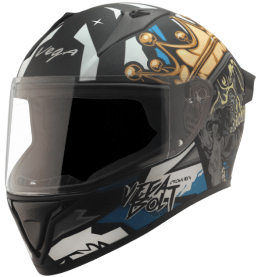 Vega Bolt Crown Men Dull Black Blue Helmet