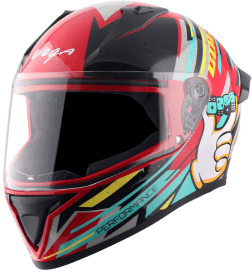 Vega Bolt Dice Red Black Helmet