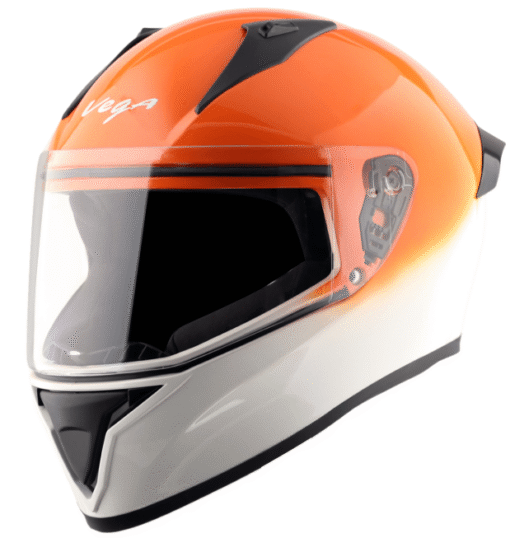 Vega Bolt Dual White Orange Helmet