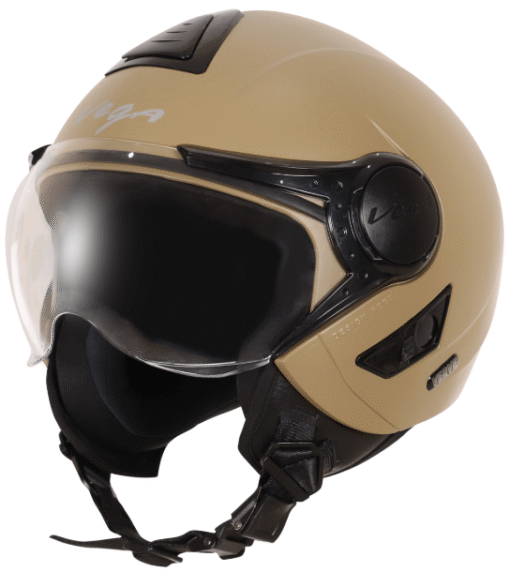 Vega Verve Open Face Dull Desert Storm Helmet (ISI Certified)