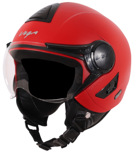 Vega Verve Open Face Dull Red Helmet (ISI Certified)