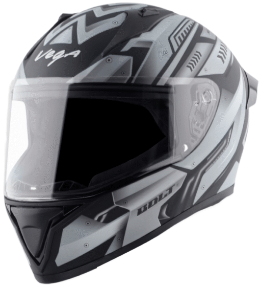 Vega Bolt Martial Dull Black Grey Helmet