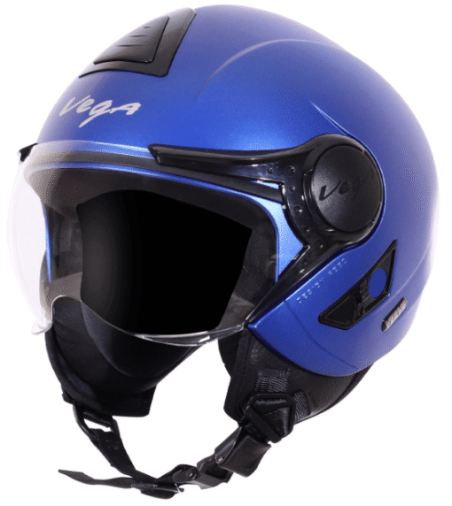 Vega Verve Open Face Dull Blue Helmet (ISI Certified)