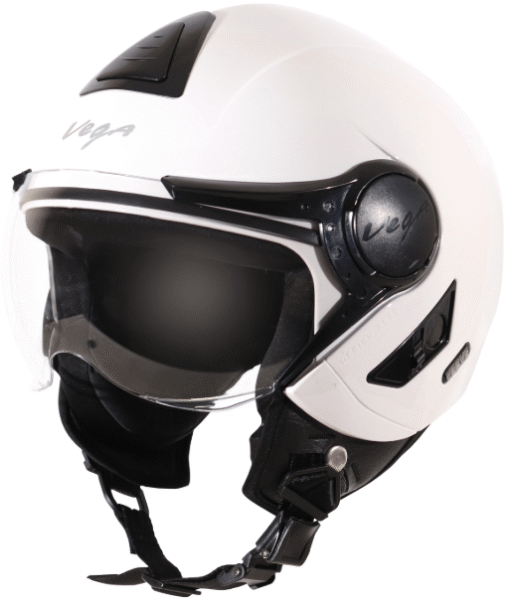 Vega Verve Open Face White Helmet (ISI Certified)