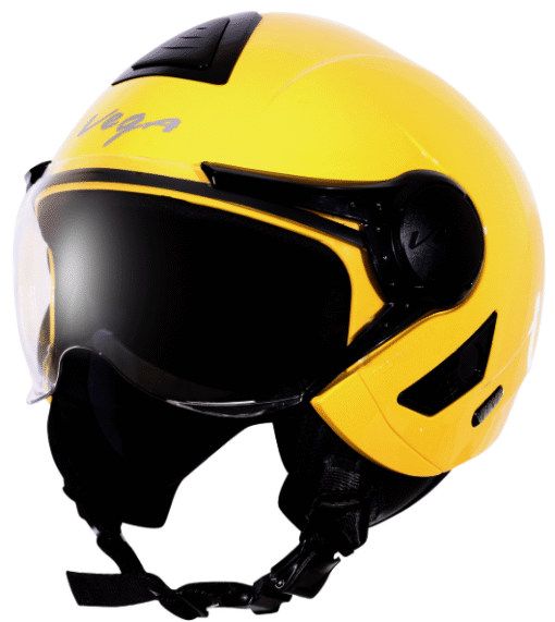 Vega Verve Open Face Yellow Helmet (ISI Certified)