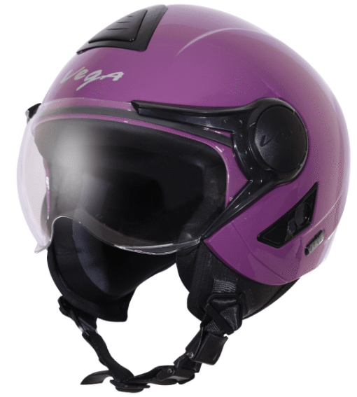 Vega Verve Open Face Dull Purple Helmet (ISI Certified)