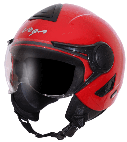 Vega Verve Open Face Red Helmet (ISI Certified)