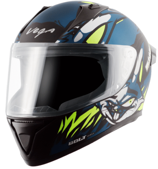 Vega Bolt Bunny Dull Black Blue Helmet