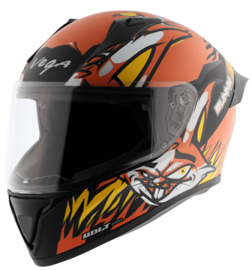 Vega Bolt Bunny Dull Black Orange Helmet