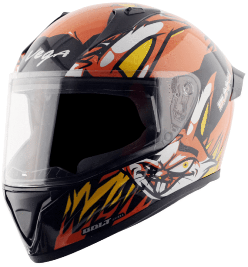 Vega Bolt Bunny Black Orange Helmet