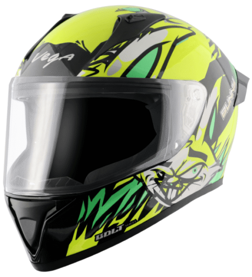 Vega Bolt Bunny Black Neon Yellow Helmet