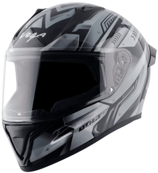 Vega Bolt Martial Black Grey Helmet