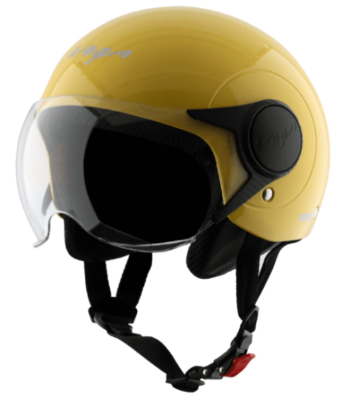 Vega Atom Open Face Yellow Helmet (ISI Certified)